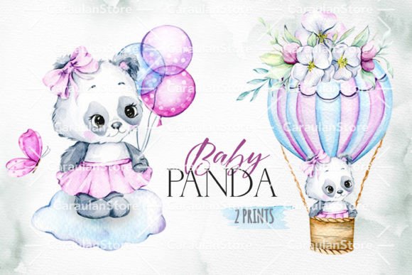Adorable Baby Animal Little Panda Nursery Print for Decor