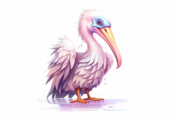 Adorable Pelican Kawaii Animal Digital Art for Your Projects