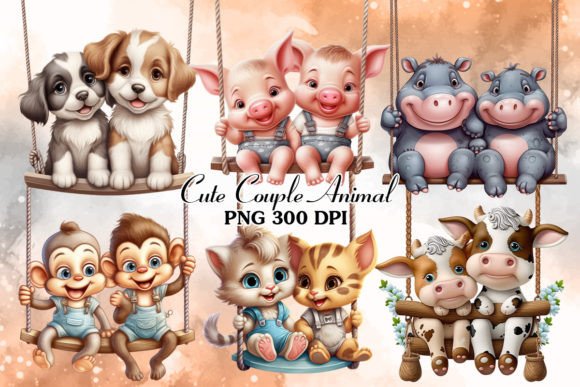 Bring Adorable Pairs to Life with Couple Animal Sublimation Clipart