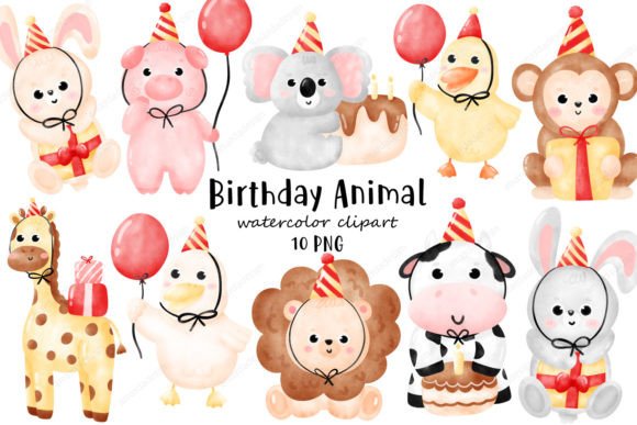 Bring Playful Charm to Designs with Animal Watercolor Clipart