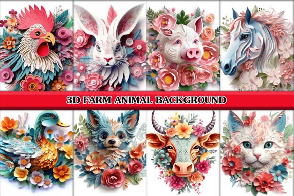 Bring Your Crafts to Life with 3D Farm Animal Sublimation Backgrounds