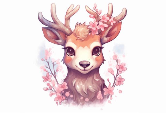 Charming Red Deer Kawaii Animal: Your Next Design Asset