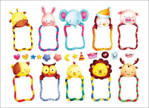 Cute Animal Frame Water Color Style: A Designer's Delight