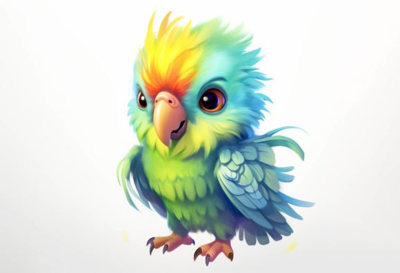 Parrot Kawaii Animal: A Burst of Joyful Color for Your Designs