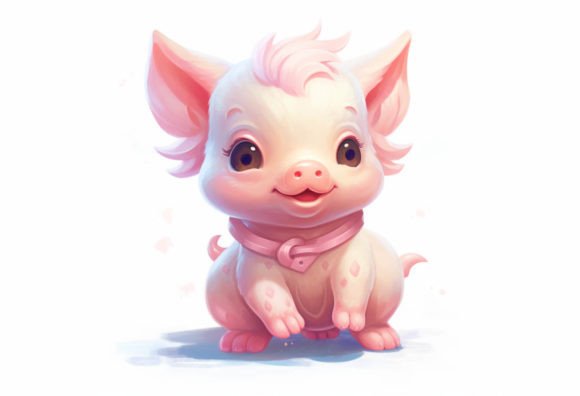 Pig Kawaii Animal: A Charming Digital Art Asset for Modern Creators