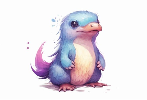 Platypus Kawaii Animal: Charming Digital Wall Art for Creators