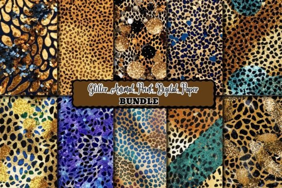 Sparkling Safari: Using Glitter Animal Print Digital Paper