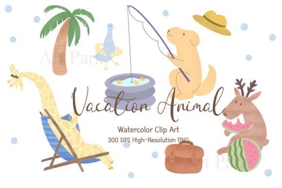 Summer Vacation Animal Clipart: Your Go-To Design Asset