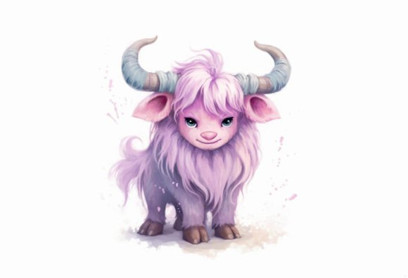 Yak Kawaii Animal: Digital Wall Art for Your Next Project